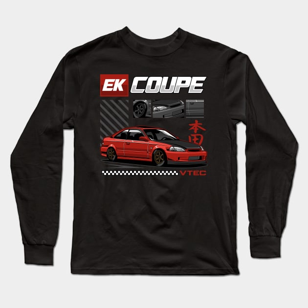 Civic EK Coupe Long Sleeve T-Shirt by squealtires